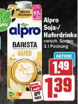 HIT alpro Soja Haferdrinks Angebot