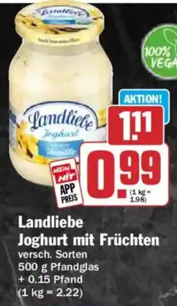 HIT Landliebe Joghurt mit Früchten Angebot