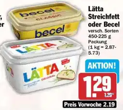HIT Lätta Streichfett oder Becel Angebot
