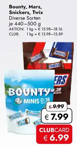 Travel Free Bounty, Mars, Snickers, Twix Angebot