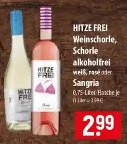 Famila Nord Ost Hitze frei weinschorle, schorle alkoholfrei oder sangria Angebot