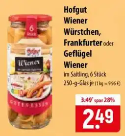 Famila Nord Ost Hofgut Wiener Würstchen, Frankfurter oder Geflügel Wiener Angebot