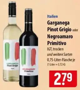 Famila Nord Ost Garganega Pinot Grigio oder Negroamaro Primitivo Angebot