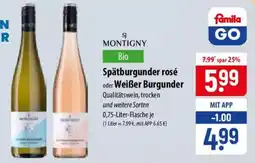 Famila Nord Ost MONTIGNY Bio Spätburgunder rosé oder Weißer Burgunder Angebot