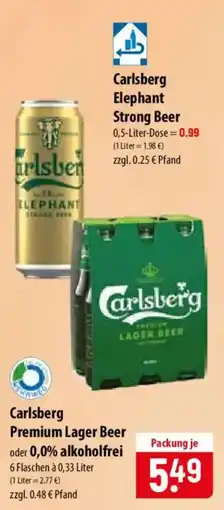 Famila Nord Ost Carlsberg Premium Lager Beer oder 0,0% alkoholfrei Angebot