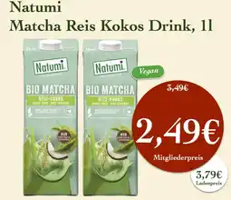 LPG Biomarkt Natumi Matcha Reis Kokos Drink Angebot