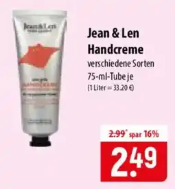 Famila Nord Ost Jean & Len Handcreme Angebot