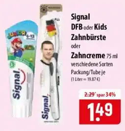 Famila Nord Ost Signal DFB oder Kids Zahnbürste oder Zahncreme Angebot