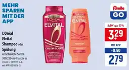 Famila Nord Ost L'Oréal Elvital Shampoo oder Spülung Angebot