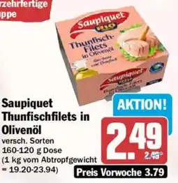 HIT Saupiquet Thunfischfilets in Olivenöl Angebot