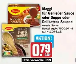 HIT Maggi für Genießer Sauce oder Suppe oder Delikatess Saucen Angebot