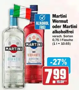 HIT Martini Wermut oder Martini alkoholfrei Angebot