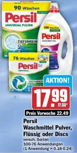 HIT Persil Waschmittel Pulver, Flüssig oder Discs Angebot