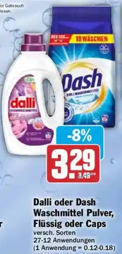 HIT Dalli oder Dash Waschmittel Pulver, Flüssig oder Caps Angebot