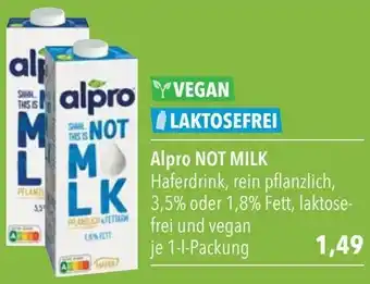 CITTI Markt Alpro Not Milk je 1-l-Packung Angebot