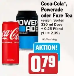 HIT Coca-Cola, Powerade oder Fuze Tea Angebot