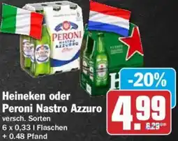 HIT Heineken oder Peroni Nastro Azzuro Angebot