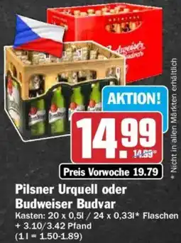 HIT Pilsner Urquell oder Budweiser Budvar Angebot