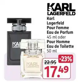 Rossmann Karl Lagerfeld Pour Femme Eau de Parfum 45 ml oder Pour Homme Eau de Toilette 50 ml Angebot