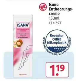 Rossmann Isana Enthaarungs-creme Angebot