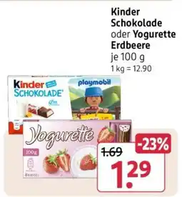 Rossmann Kinder Schokolade oder Yogurette Erdbeere Angebot