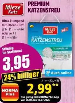 Norma Mieze Katz Premium katzenstreu Angebot