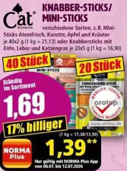 Norma Cat knabber-sticks/ mini-sticks Angebot