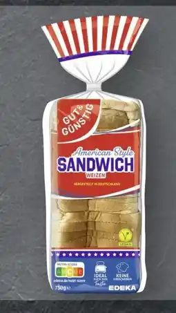 Scheck-in-Center Gut & Günstig American Style Sandwich Weizen vegan Angebot