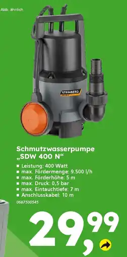 Globus Baumarkt STEINBERG Schmutzwasserpumpe ,,SDW 400 N❝ Angebot