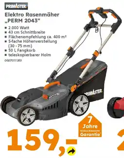Globus Baumarkt PRIMASTER Elektro Rasenmäher ,,PERM 2043" Angebot