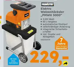 Globus Baumarkt PRIMASTER Elektro Walzenhäcksler ,,PMWH 3000" Angebot