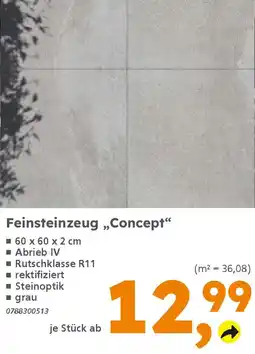 Globus Baumarkt Feinsteinzeug „,Concept" Angebot