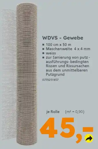 Globus Baumarkt WDVS-Gewebe Angebot