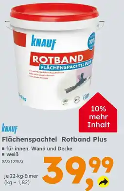 Globus Baumarkt KNAUF Flächenspachtel Rotband Plus Angebot