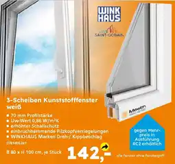 Globus Baumarkt 3-Scheiben Kunststofffenster weiß Angebot
