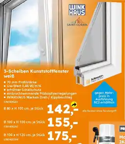 Globus Baumarkt 3-Scheiben Kunststofffenster weiß Angebot