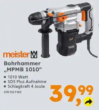 Globus Baumarkt meister Bohrhammer ,,MPMB 1010" Angebot