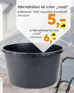 Globus Baumarkt Mörtelkübel 65 Liter „rund" Angebot