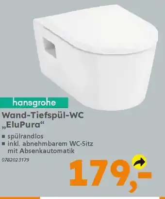 Globus Baumarkt hansgrohe Wand-Tiefspül-WC „EluPura" Angebot