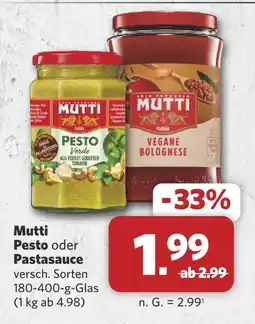 Combi Mutti pesto oder pastasauce Angebot
