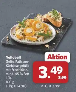 Combi Yellobell gelbe patisson-kürbisse gefüllt mit frischkäse Angebot