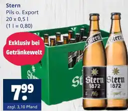 Getränkewelt Stern pils o. export Angebot