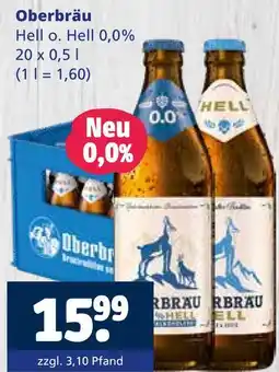 Getränkewelt Oberbräu hell o. hell 0,0% Angebot