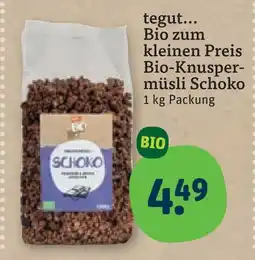 tegut Tegut... bio-knuspermüsli schoko Angebot