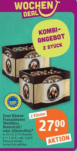 tegut Franziskaner weißbier naturtrüb oder alkoholfrei Angebot