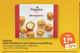tegut Poppies mini windbeutel mit sahnecremefüllung Angebot