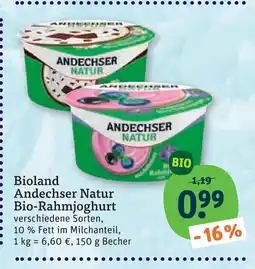 tegut Andechser natur bio-rahmjoghurt Angebot
