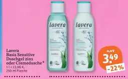 tegut Lavera basis sensitive duschgel 2in1 oder cremedusche Angebot
