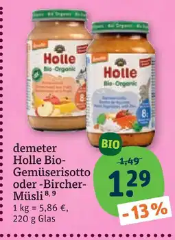 tegut Holle bio-gemüserisotto oder -bircher- müsli Angebot