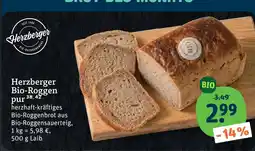 tegut Herberger bio-roggen pur Angebot